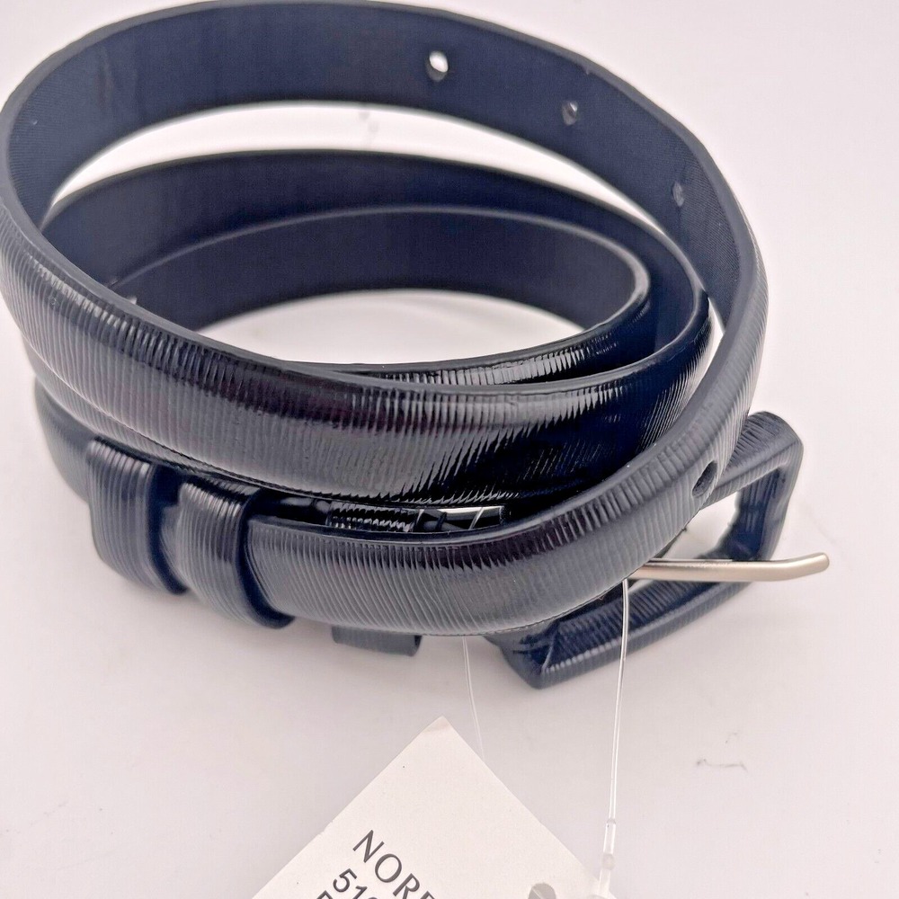 Nordstrom Rack Black Textured 3 Loop Skinny Belt‎ Women's Size Medium NEW